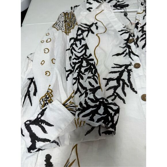 NWOT Club Z Collection Bohemian Beach Size 1X Shirt/Cover Up Color White Multi - Picture 8 of 16